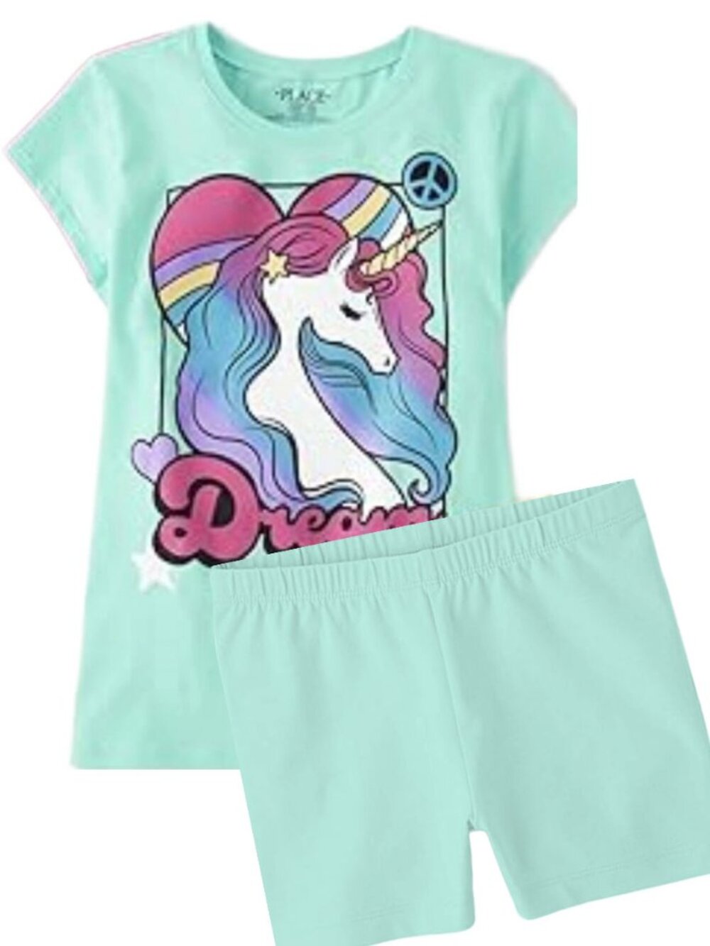 Girls Short Set Y2K Unicorn Top Cartwheel Shorts Size M Childrens Place NEW